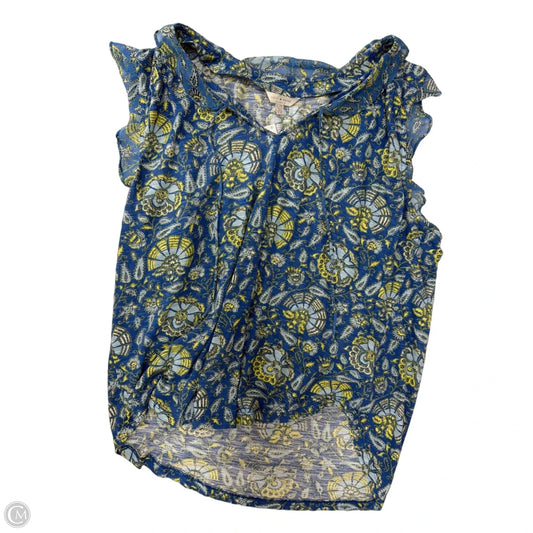 Top Sleeveless By Lucky Brand In Blue & Yellow, Size: Xl