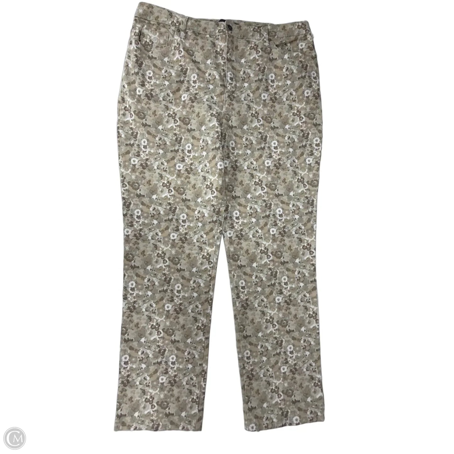Jeans Straight By Gloria Vanderbilt In Floral Print, Size: 18
