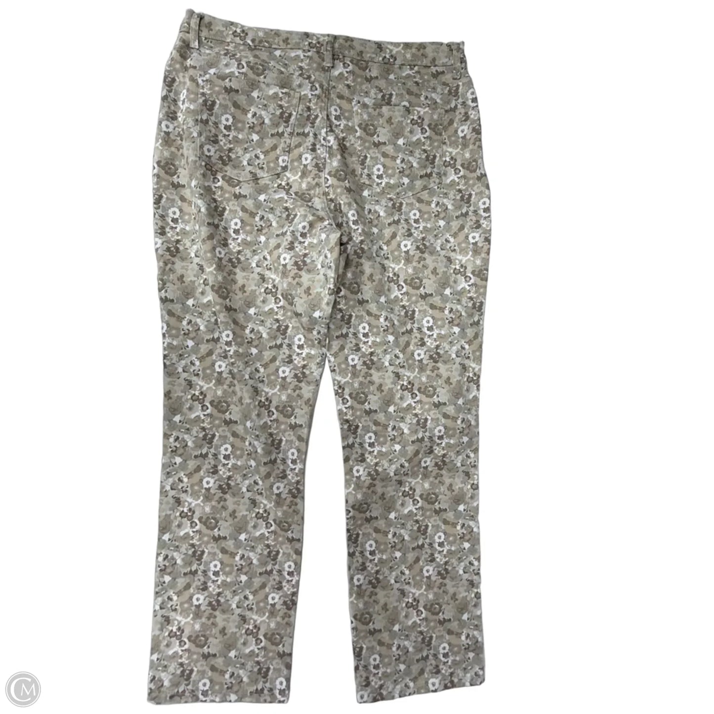 Jeans Straight By Gloria Vanderbilt In Floral Print, Size: 18
