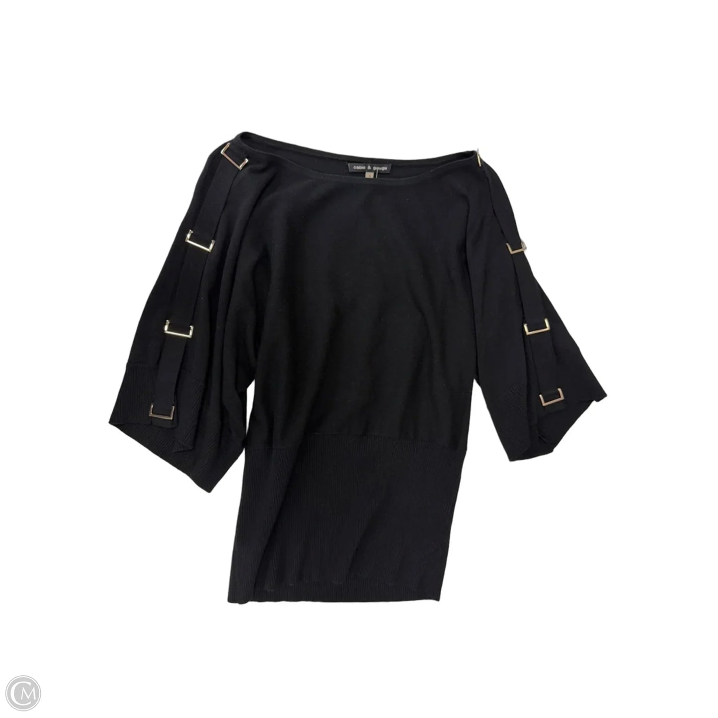 Top Short Sleeve By Cable And Gauge In Black, Size: S