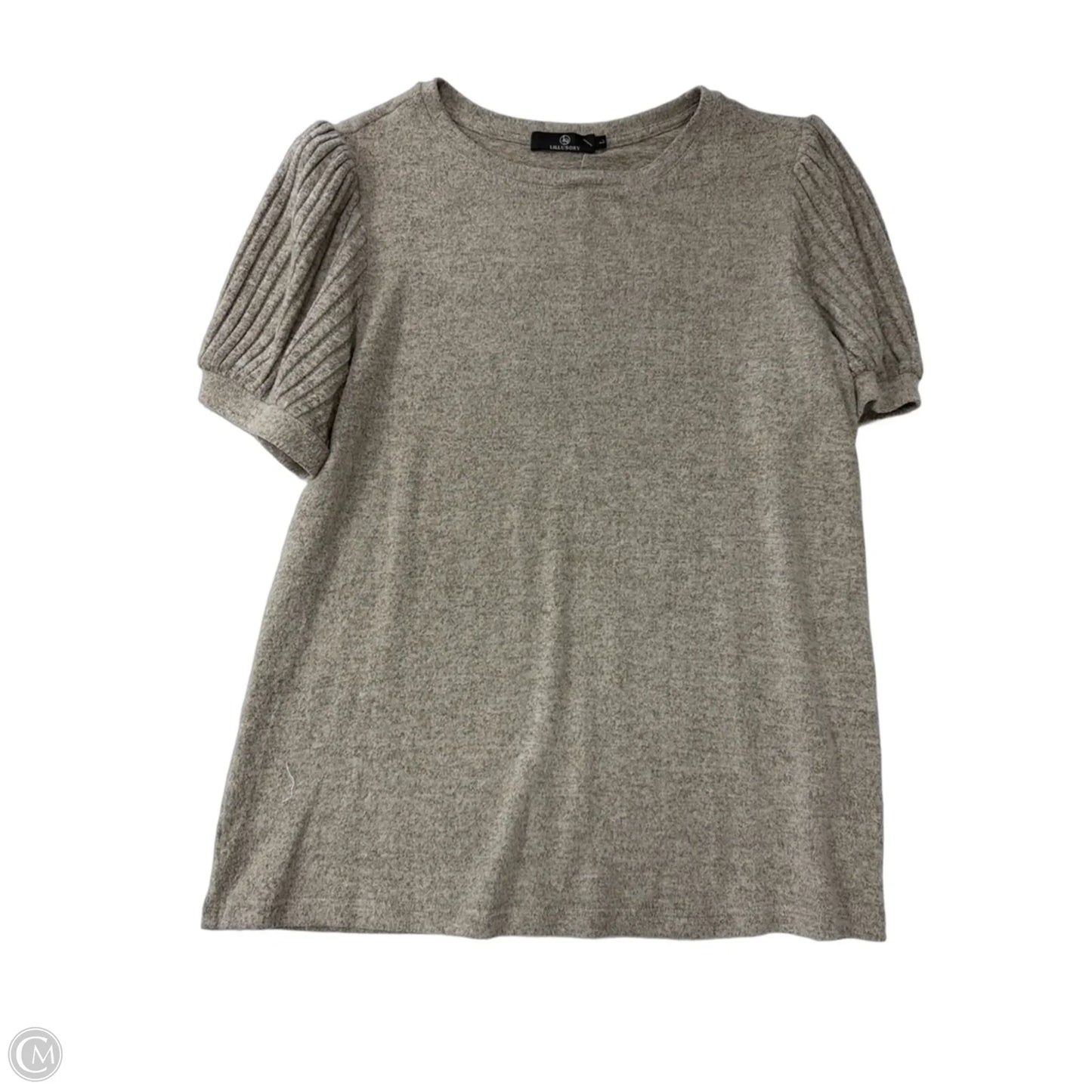 Top Short Sleeve By Lillusory In Tan, Size: L