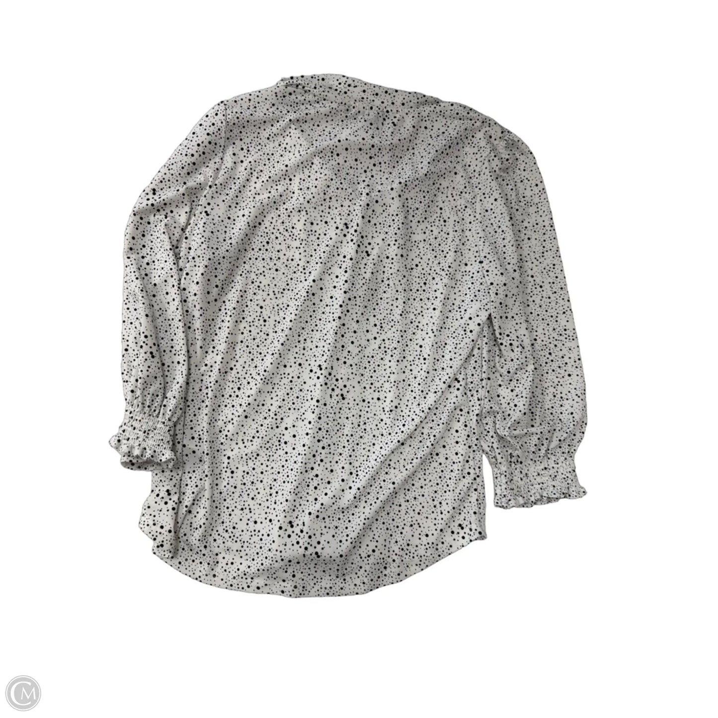 Top Long Sleeve By Adrianna Papell In Black & White, Size: S