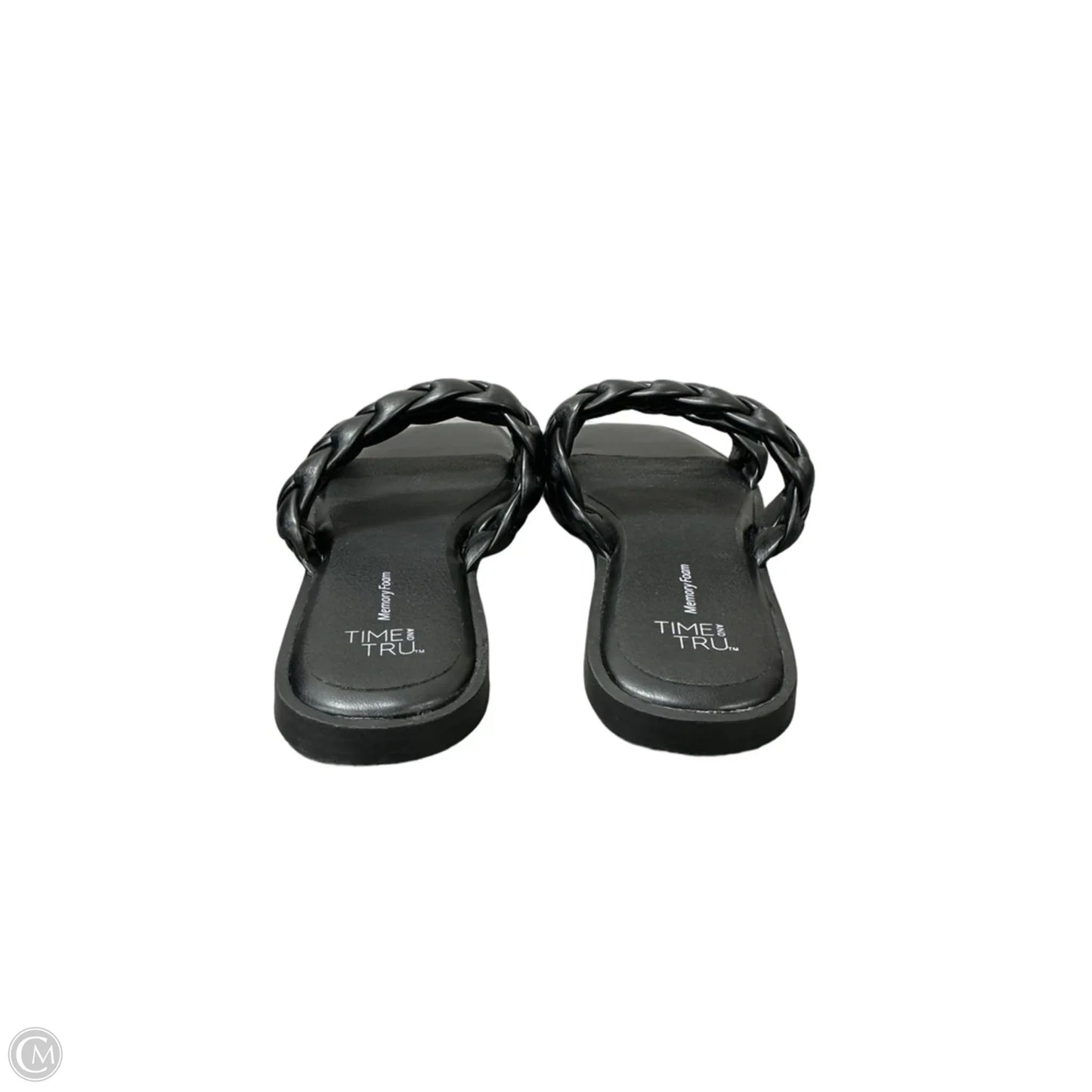 Sandals Flats By Time And Tru In Black, Size: 8
