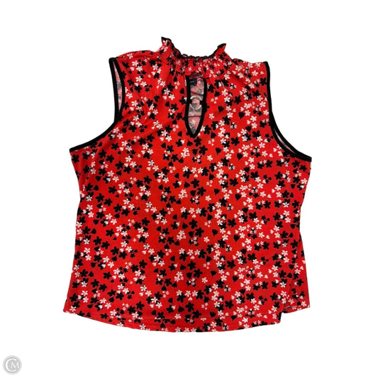 Top Sleeveless By Adrienne Vittadini In Red, Size: Xl