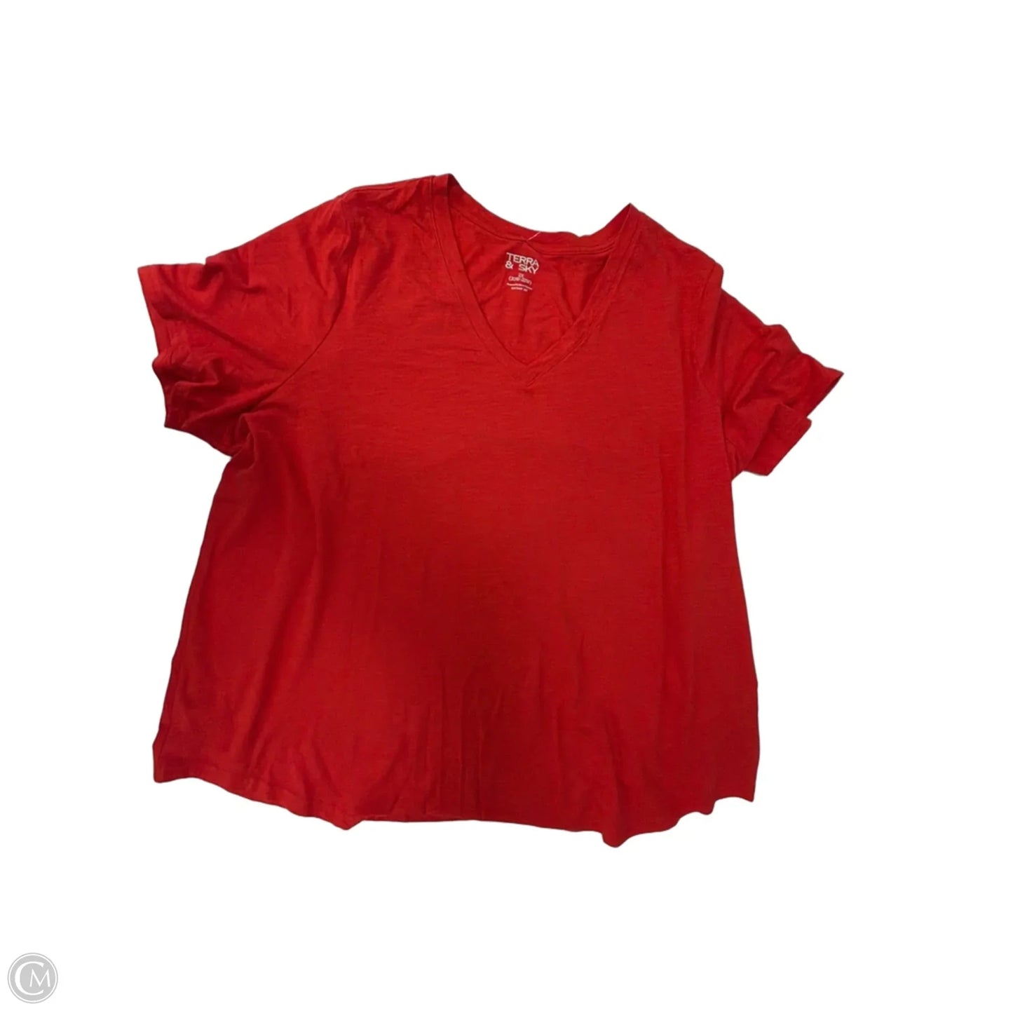 Top Short Sleeve Basic By Terra & Sky In Red, Size: 2x
