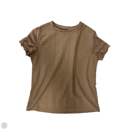 Top Short Sleeve By Shein In Brown, Size: M