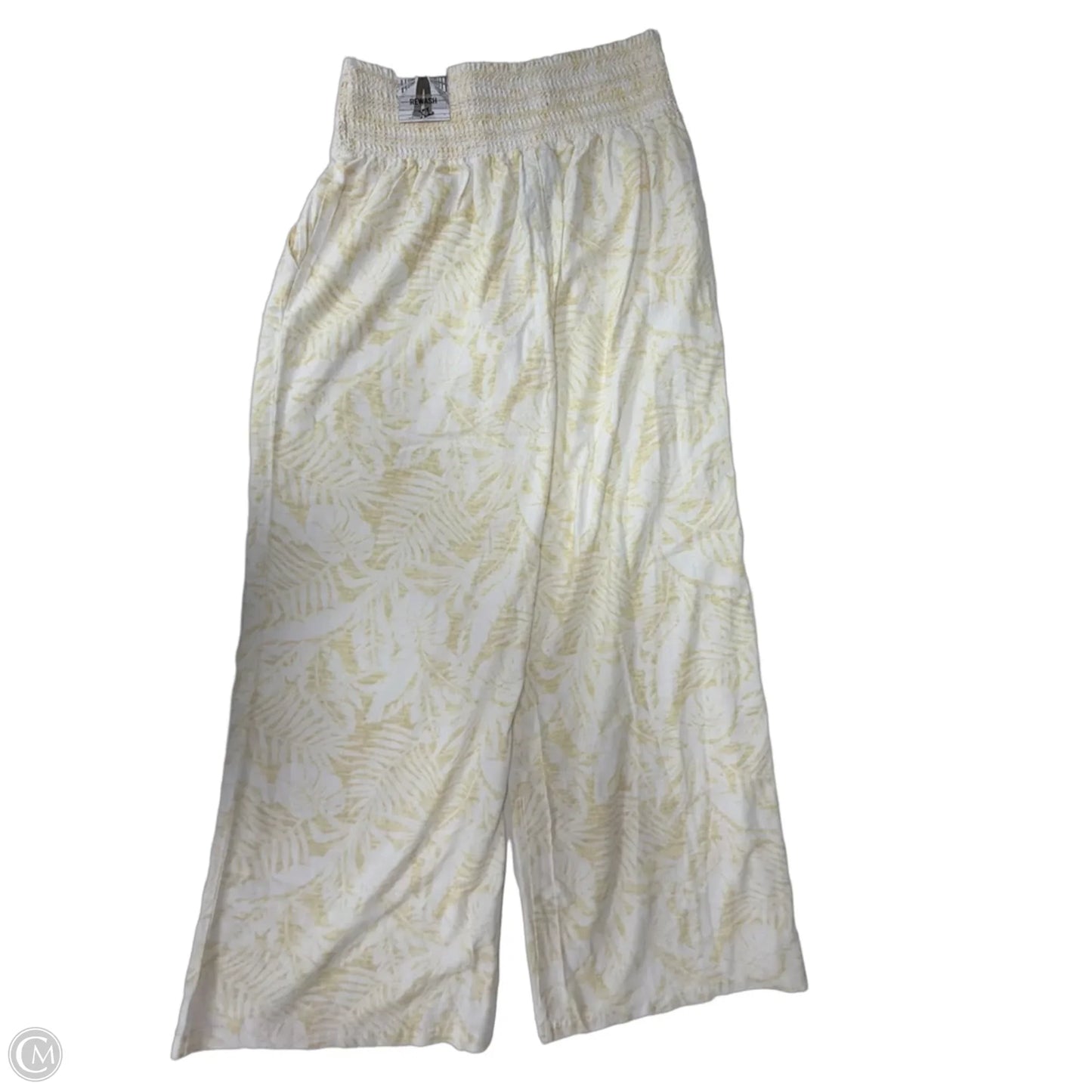 Pants Wide Leg By Rewash In White & Yellow, Size: 14