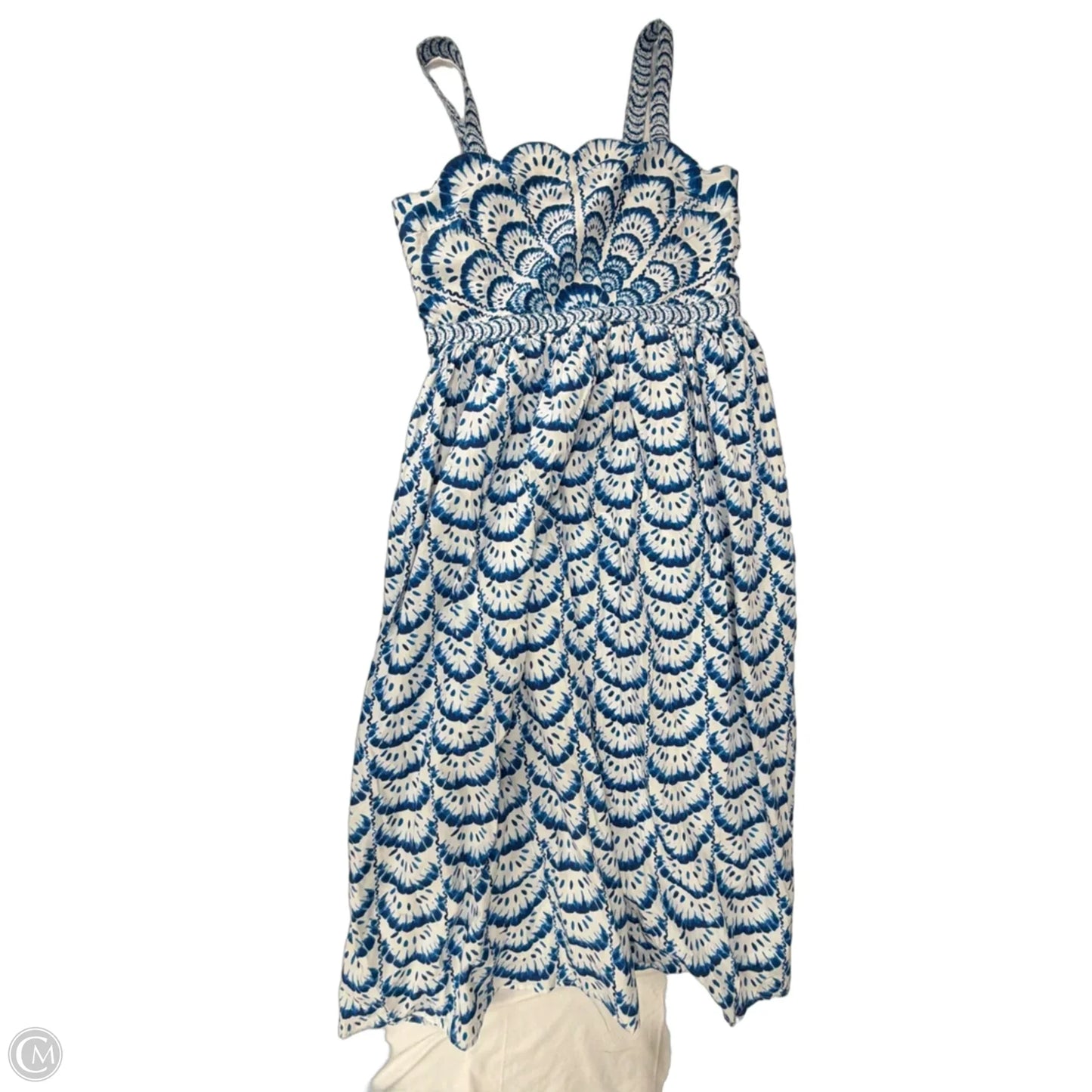 Dress Casual Midi By Crown And Ivy In Blue & White, Size: Xl