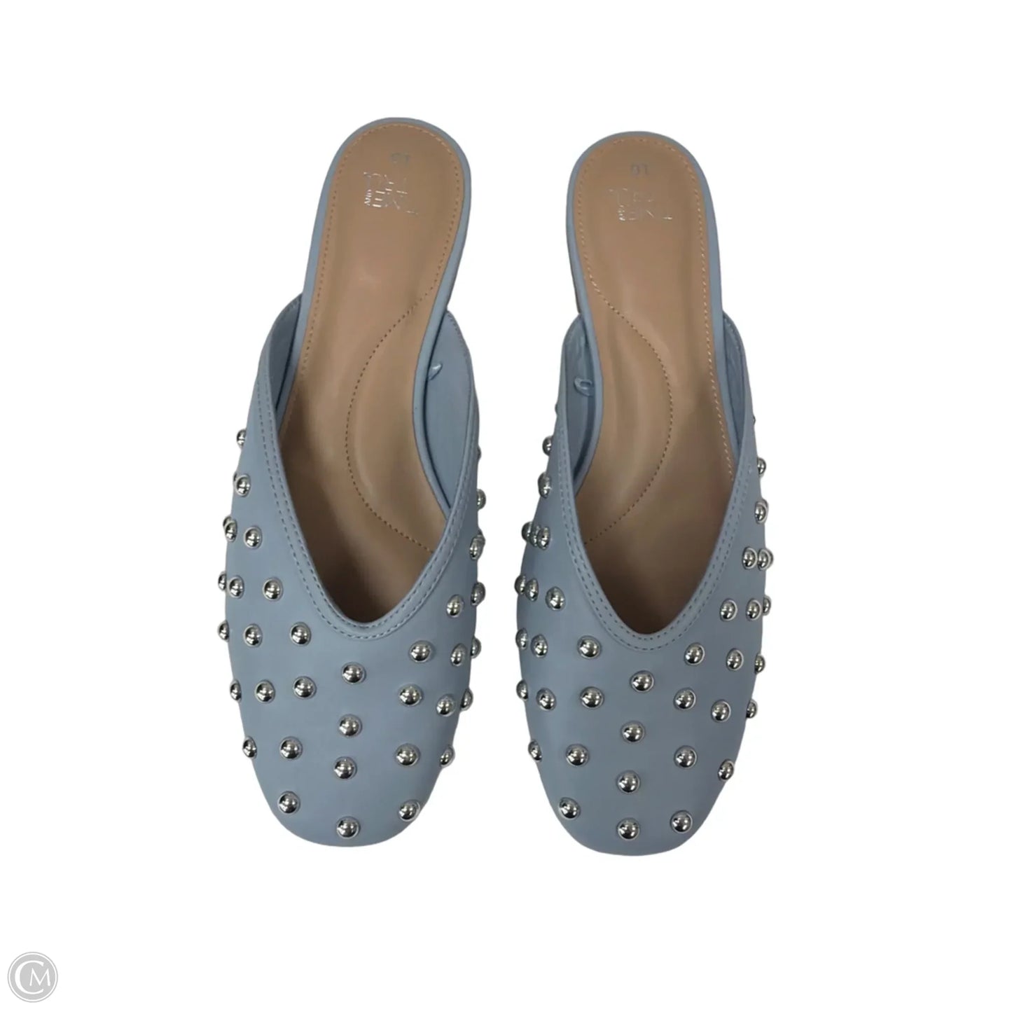 Shoes Flats By Time And Tru In Blue & Silver, Size: 10
