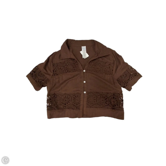 Top Short Sleeve By Time And Tru In Brown, Size: M