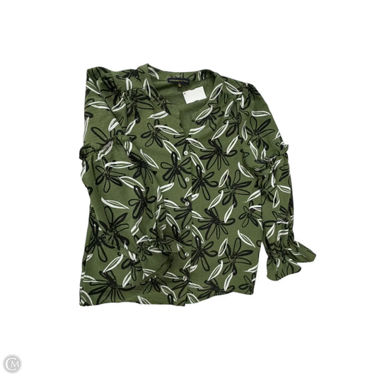Top Long Sleeve By Adrienne Vittadini In Green, Size: M