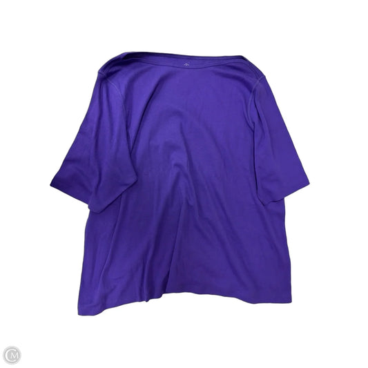 Top Short Sleeve Basic By St Johns Bay In Purple, Size: 2x