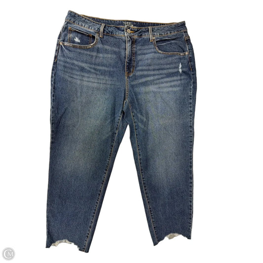 Jeans Straight By Time And Tru In Blue Denim, Size: 20