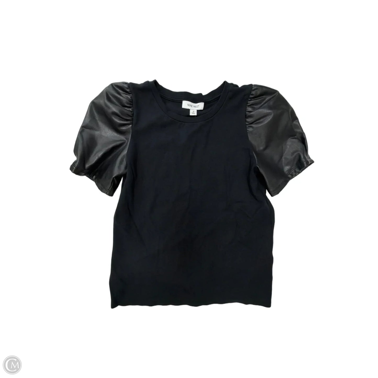 Top Short Sleeve By Nine West Apparel In Black, Size: S