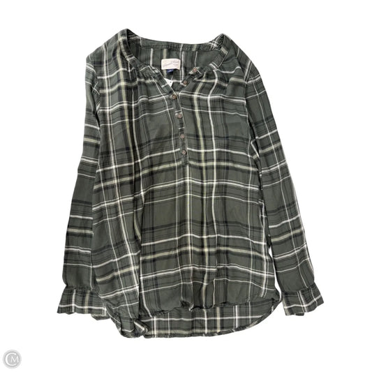 Top Long Sleeve By Universal Thread In Green, Size: 1x