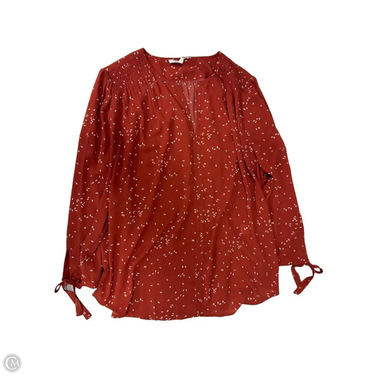Top Long Sleeve By Monday Fun In Red & White, Size: Xl