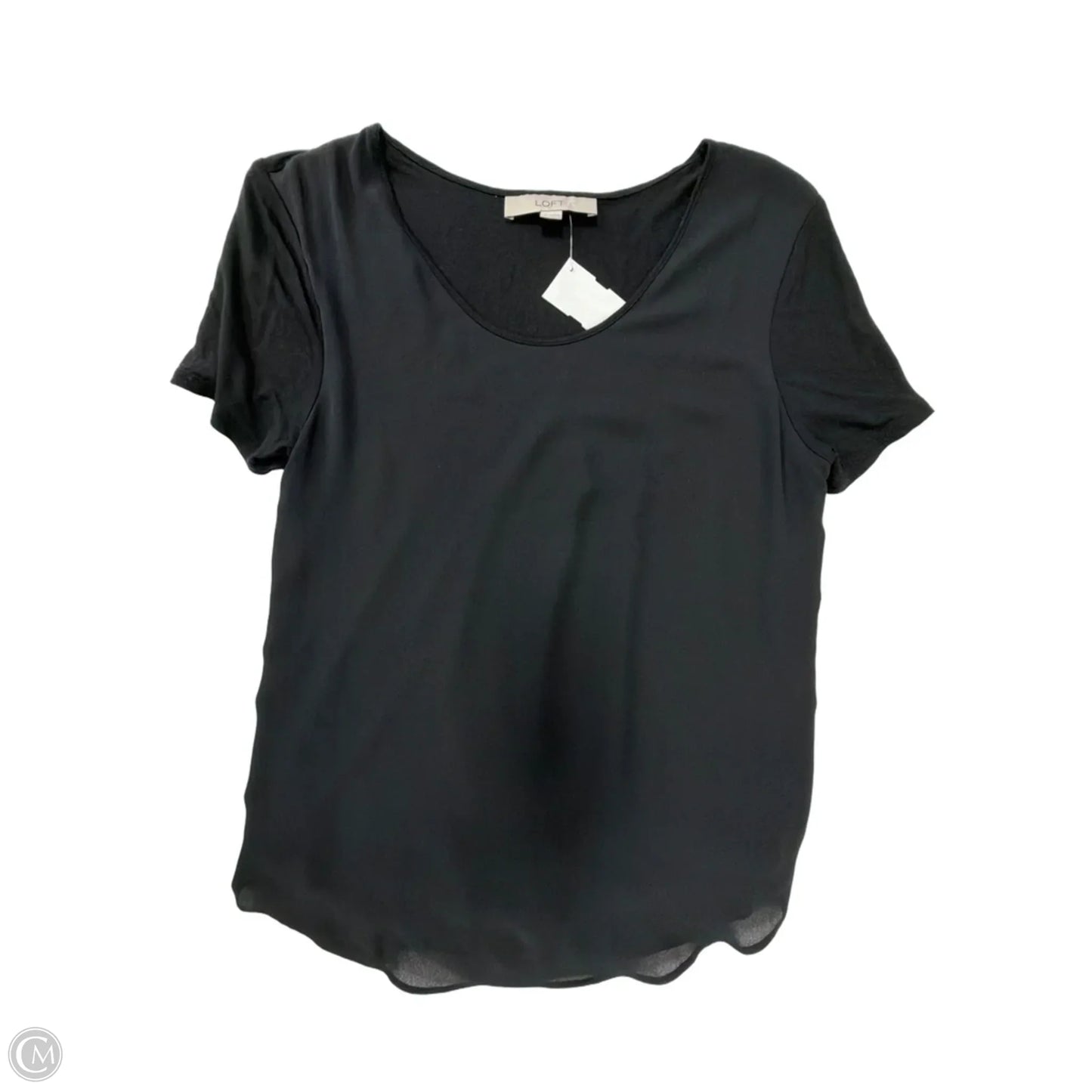 Top Short Sleeve By Loft In Black, Size: S