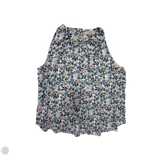 Top Sleeveless By Loft In Floral Print, Size: M