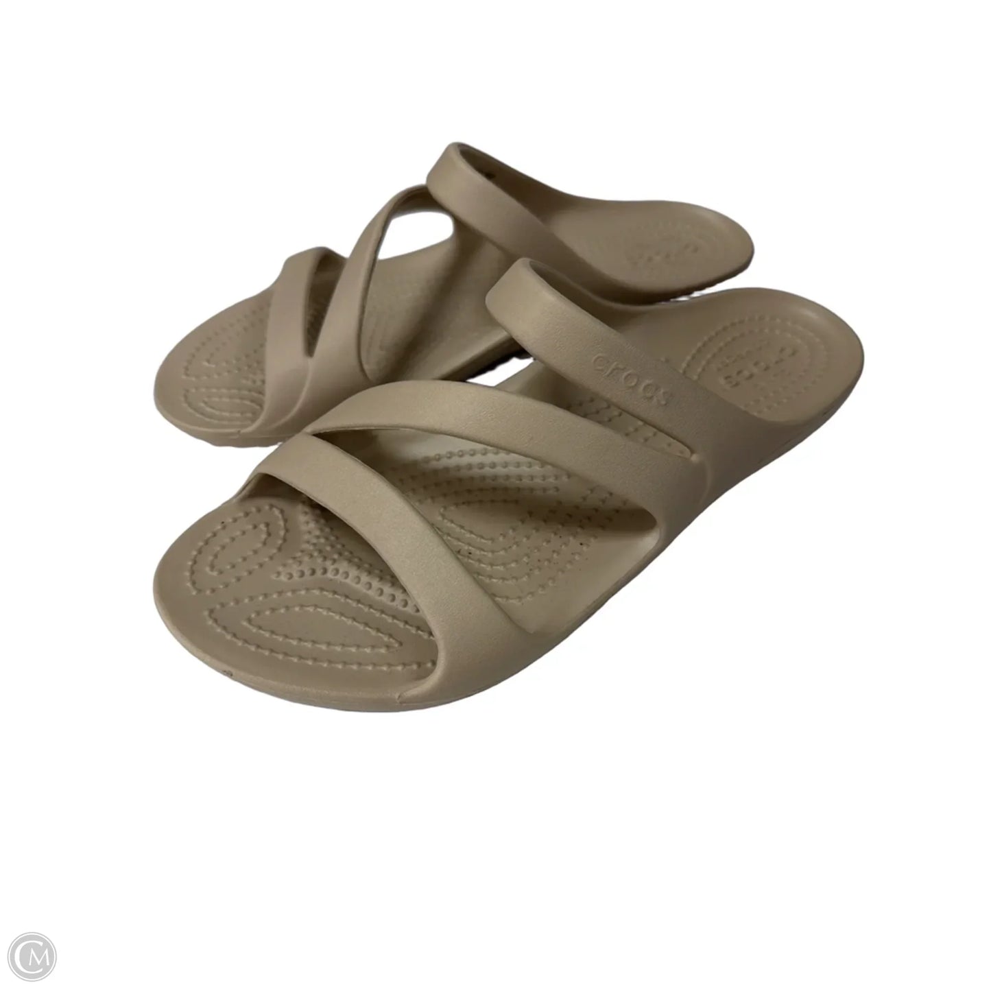 Sandals Flats By Crocs In Beige, Size: 7