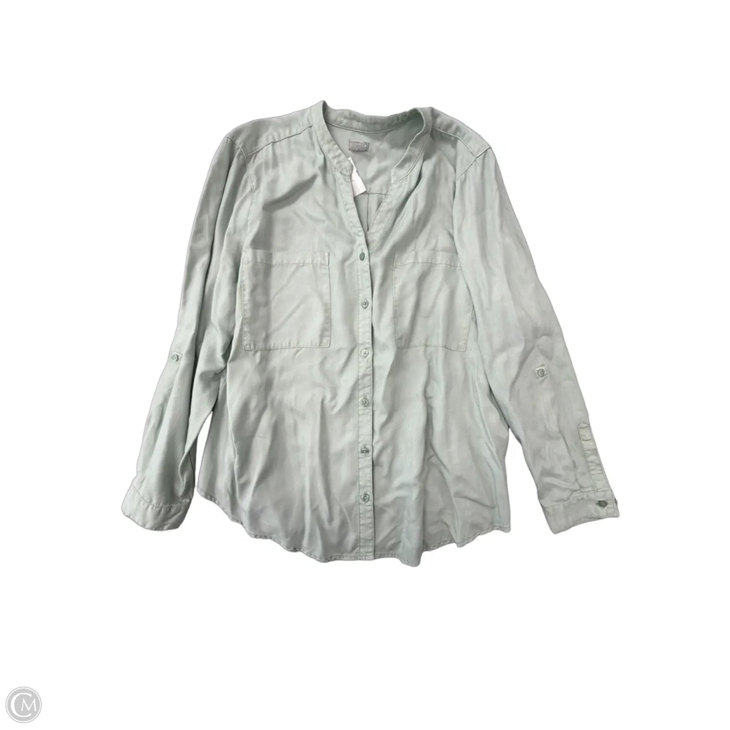 Top Long Sleeve By Chicos In Green, Size: Xl