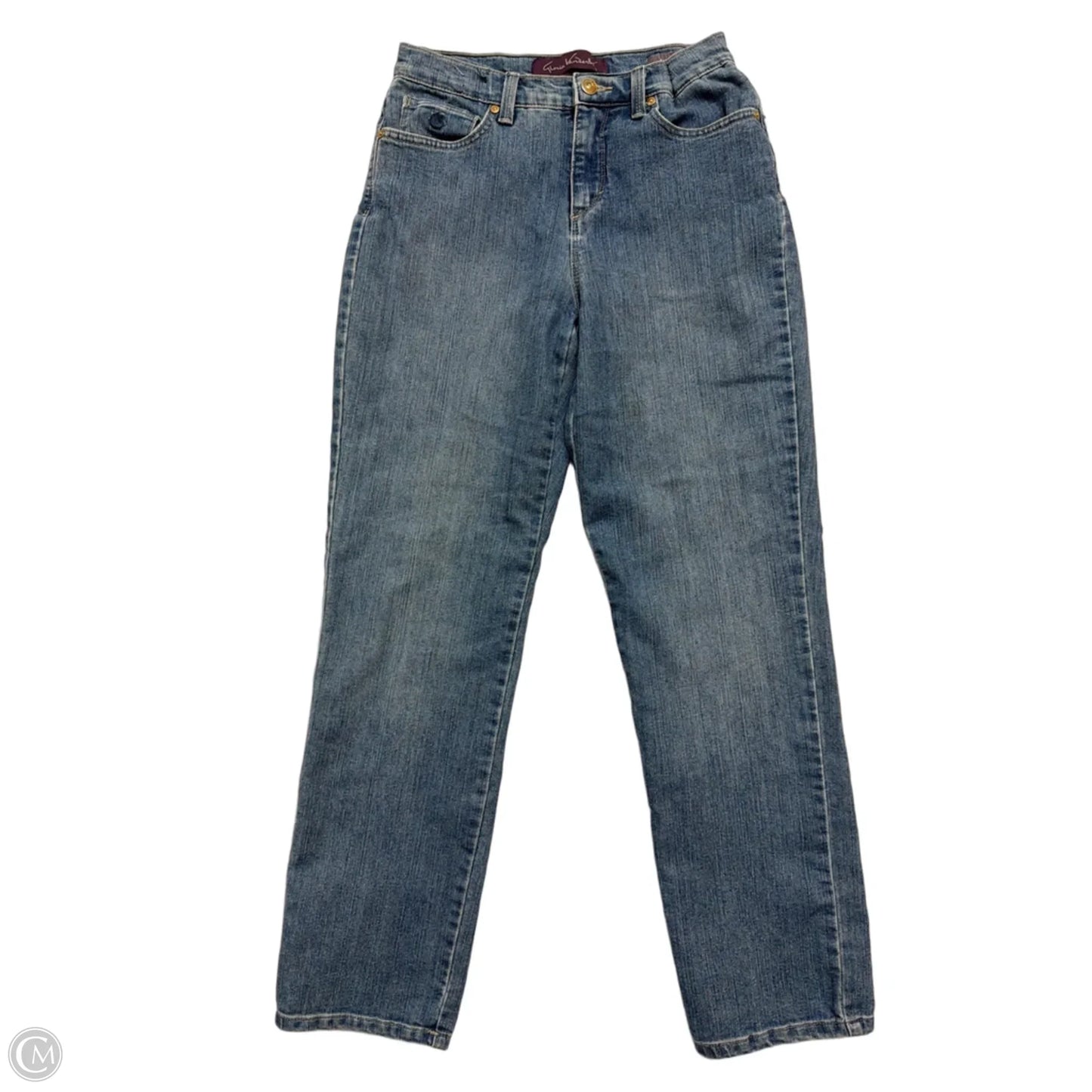 Jeans Straight By Gloria Vanderbilt In Blue Denim, Size: 4