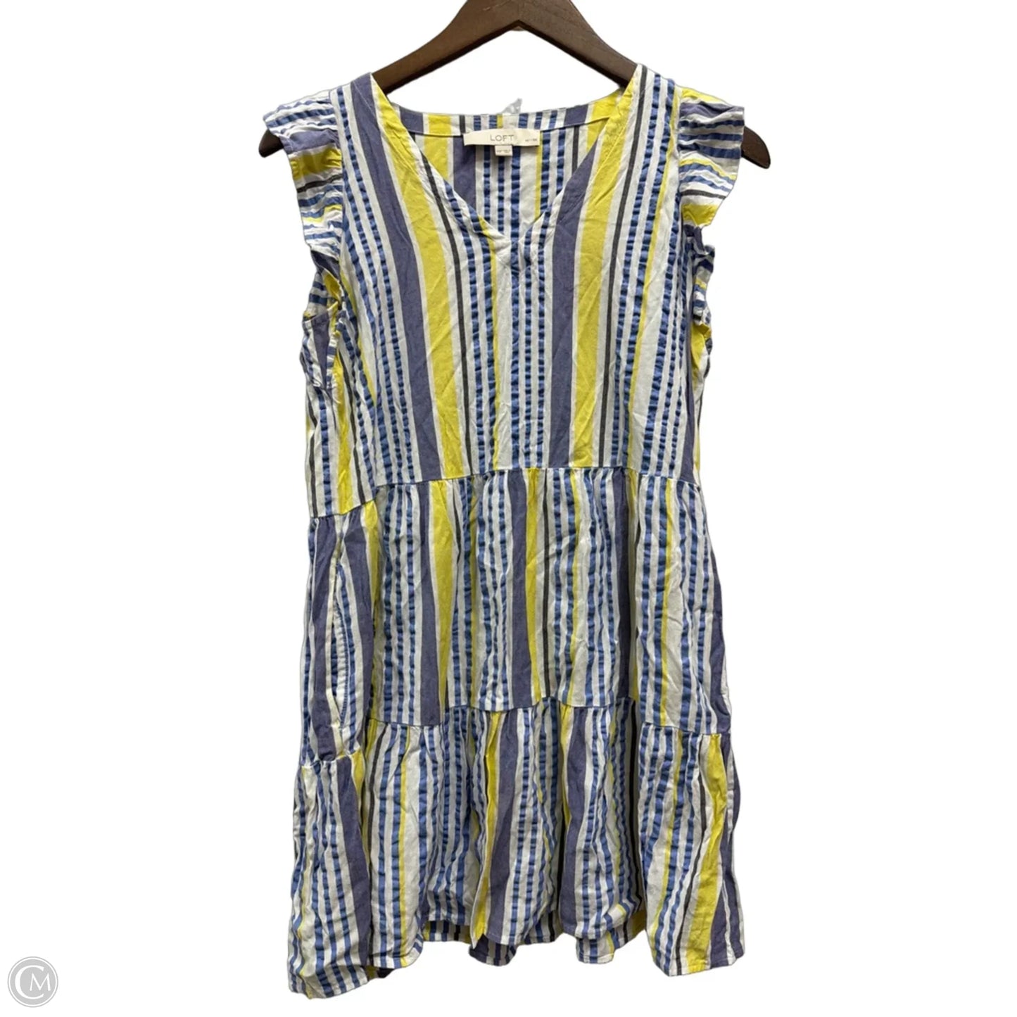 Dress Casual Midi By Loft In Striped Pattern, Size: Xsp
