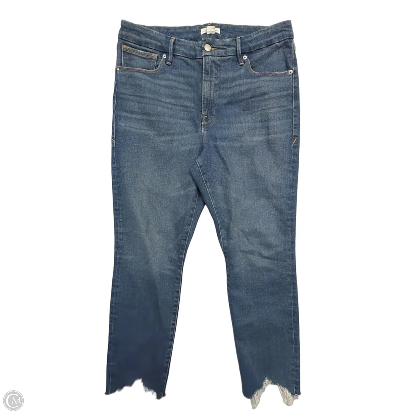 Jeans Straight By Good American In Blue Denim, Size: 14