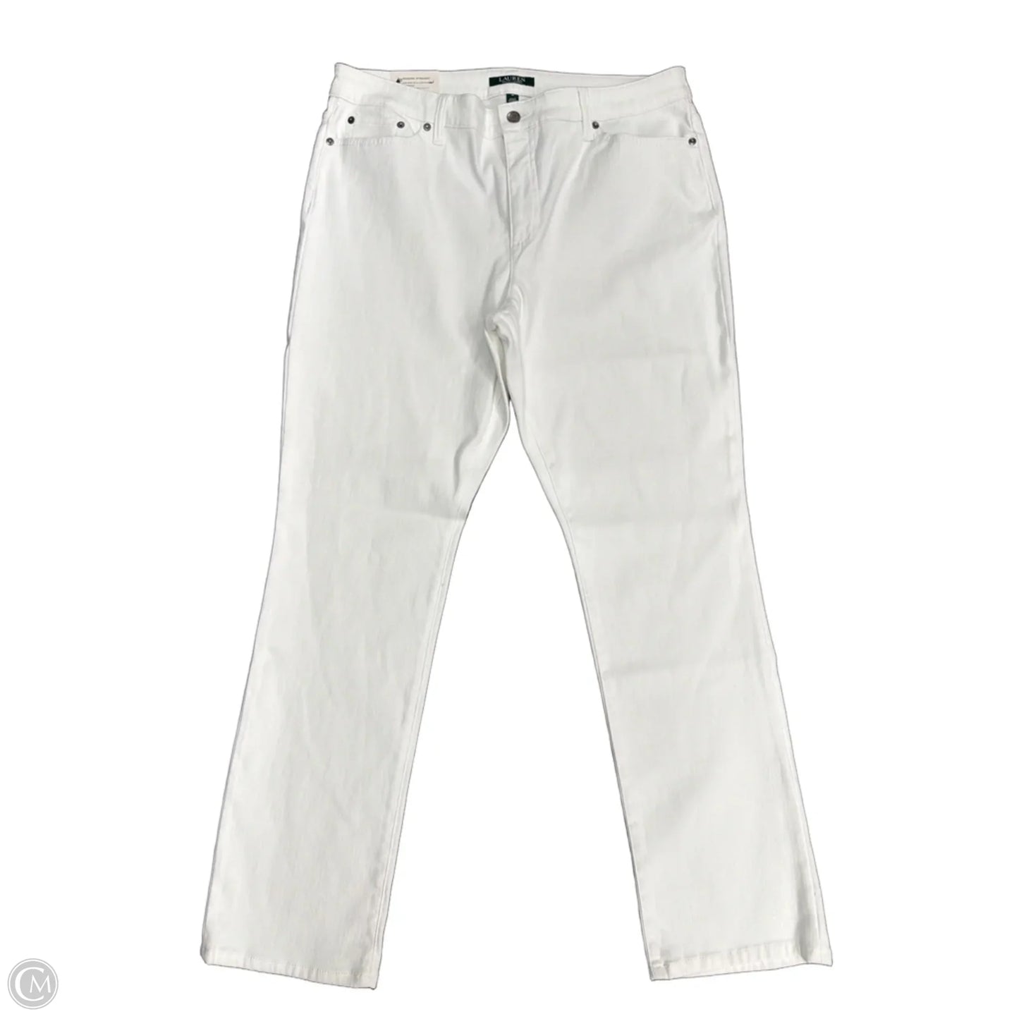 Jeans Straight By Lauren By Ralph Lauren In White Denim, Size: 16