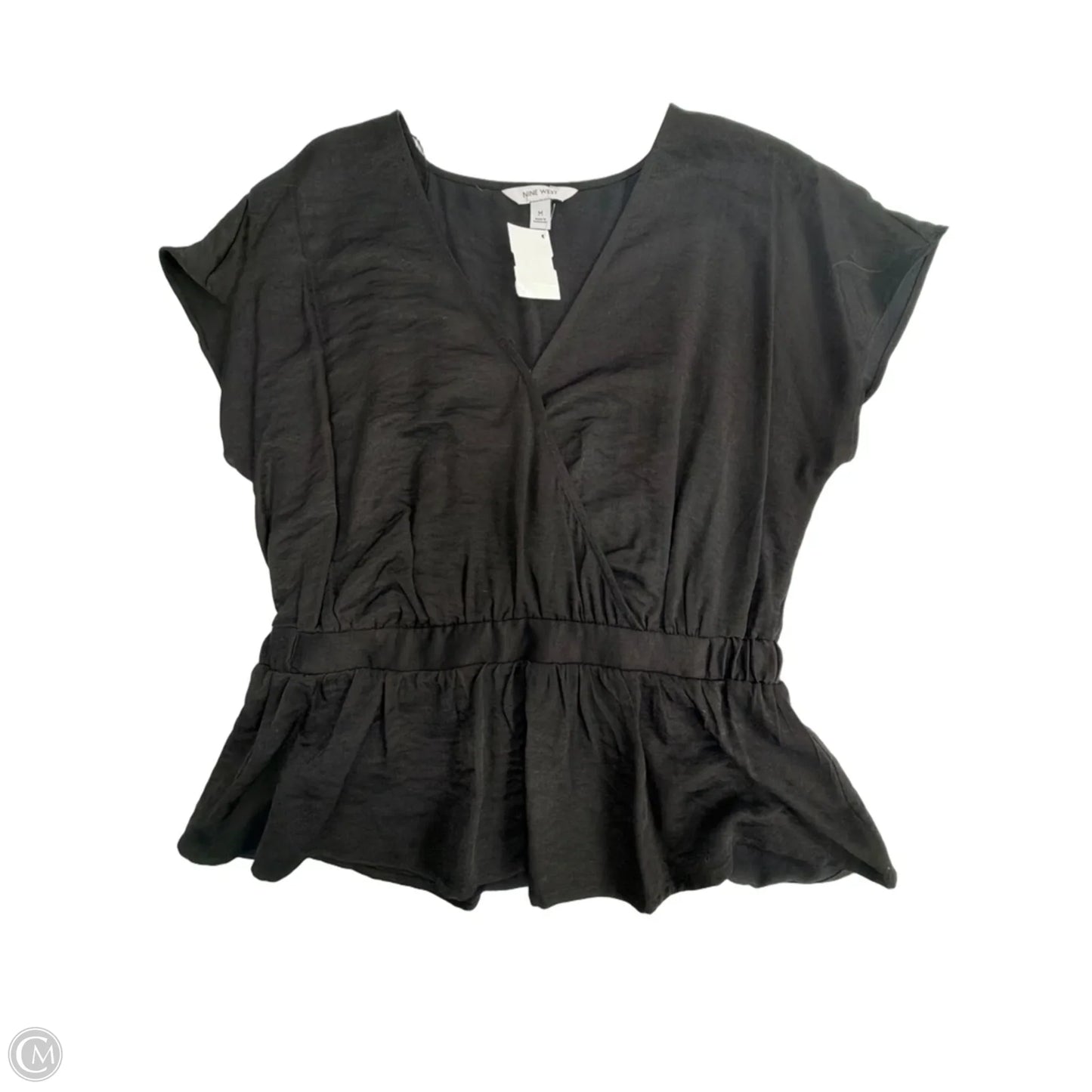 Top Short Sleeve By Nine West Apparel In Black, Size: M