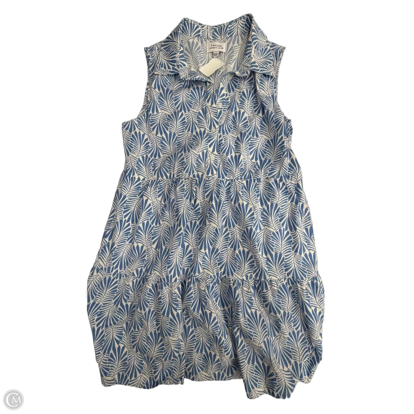 Dress Casual Midi By Tahari In Blue & White, Size: L