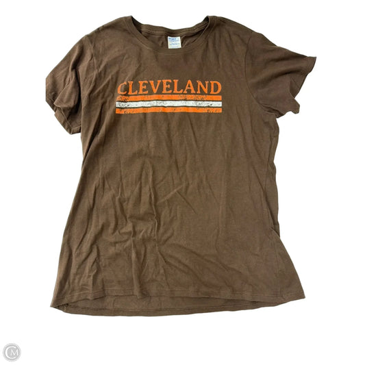 Top Short Sleeve By Port & Company In Brown, Size: Xl