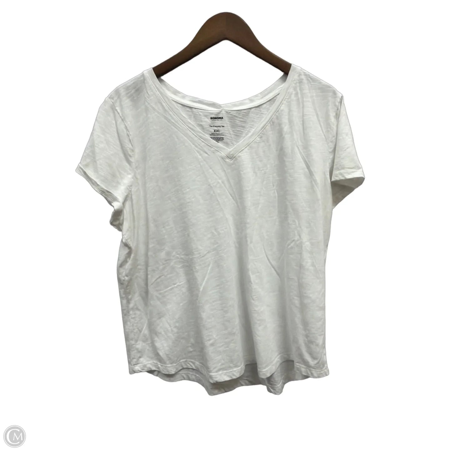 Top Short Sleeve Basic By Sonoma In White, Size: 1x