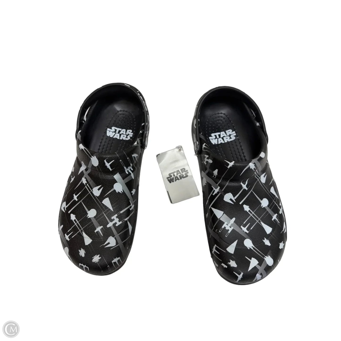 Shoes Flats By Crocs In Black & White, Size: 12