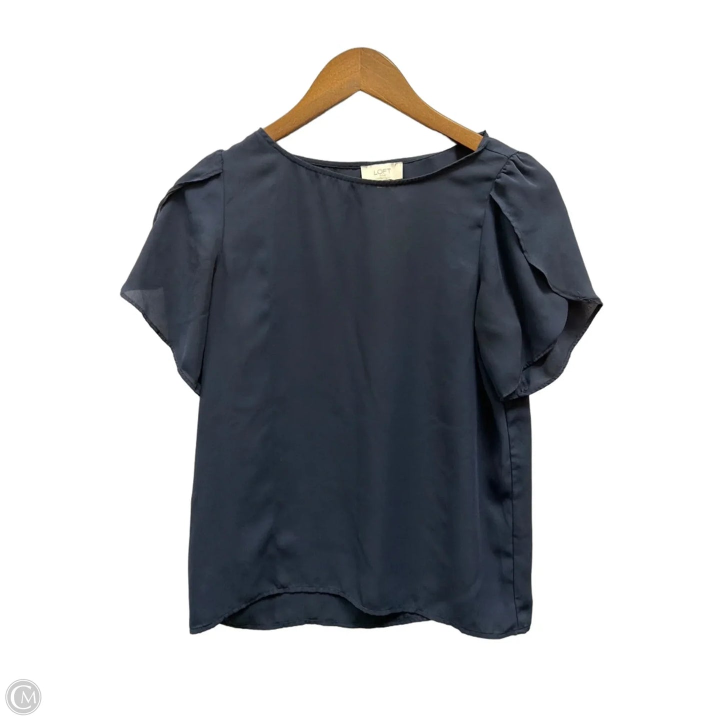 Top Short Sleeve By Loft In Navy, Size: Xs