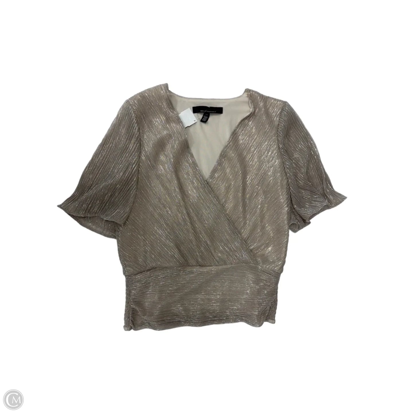 Top Short Sleeve By White House Black Market In Silver, Size: Xs