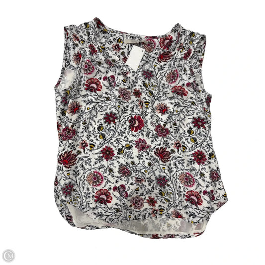Top Sleeveless By Loft In Floral Print, Size: Xsp