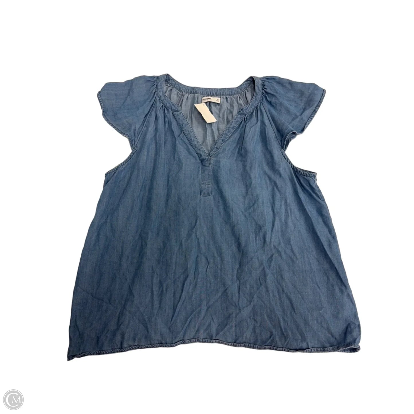 Top Short Sleeve By Sonoma In Blue Denim, Size: Xl