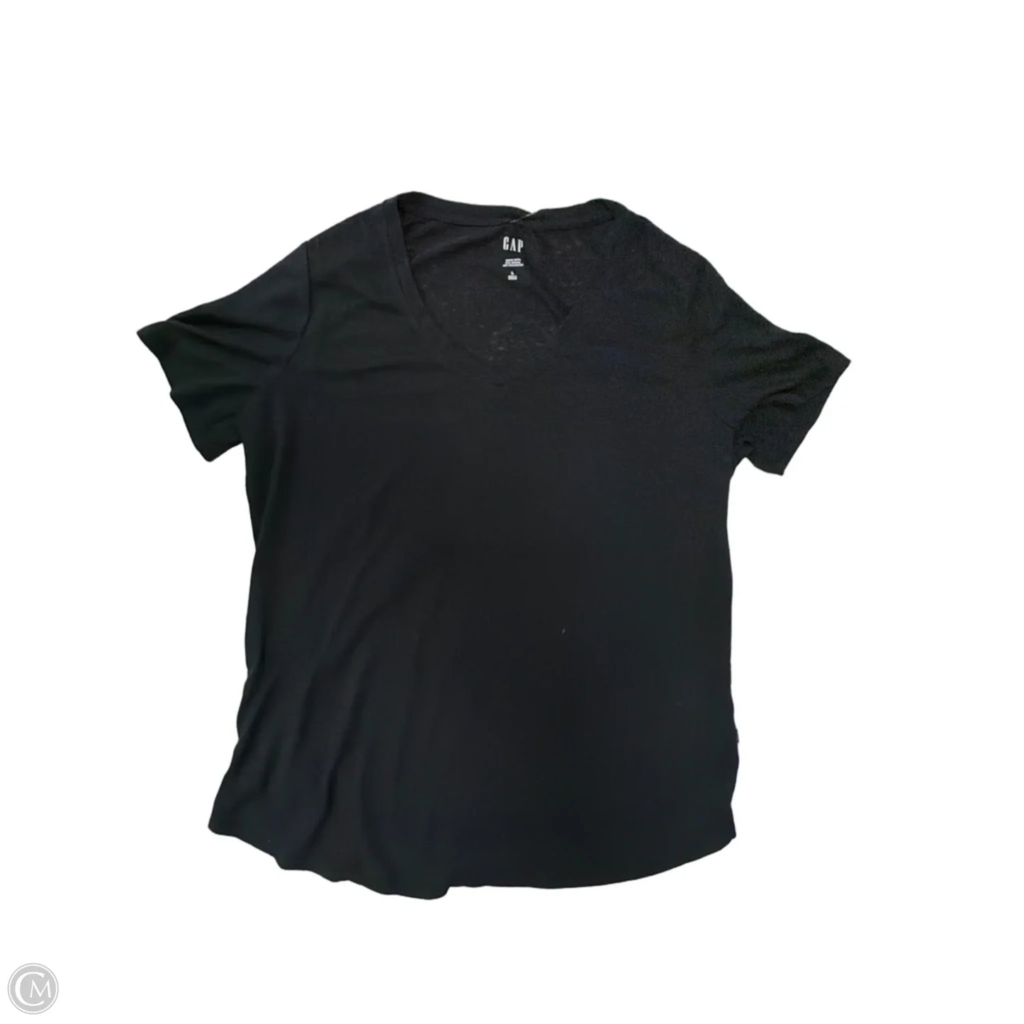 Top Short Sleeve Basic By Gap In Black, Size: L
