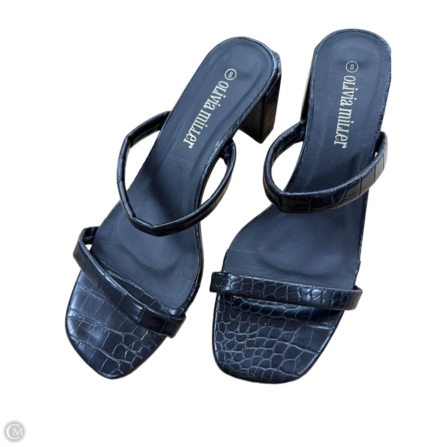 Sandals Heels Block By Olivia Miller In Black, Size: 8