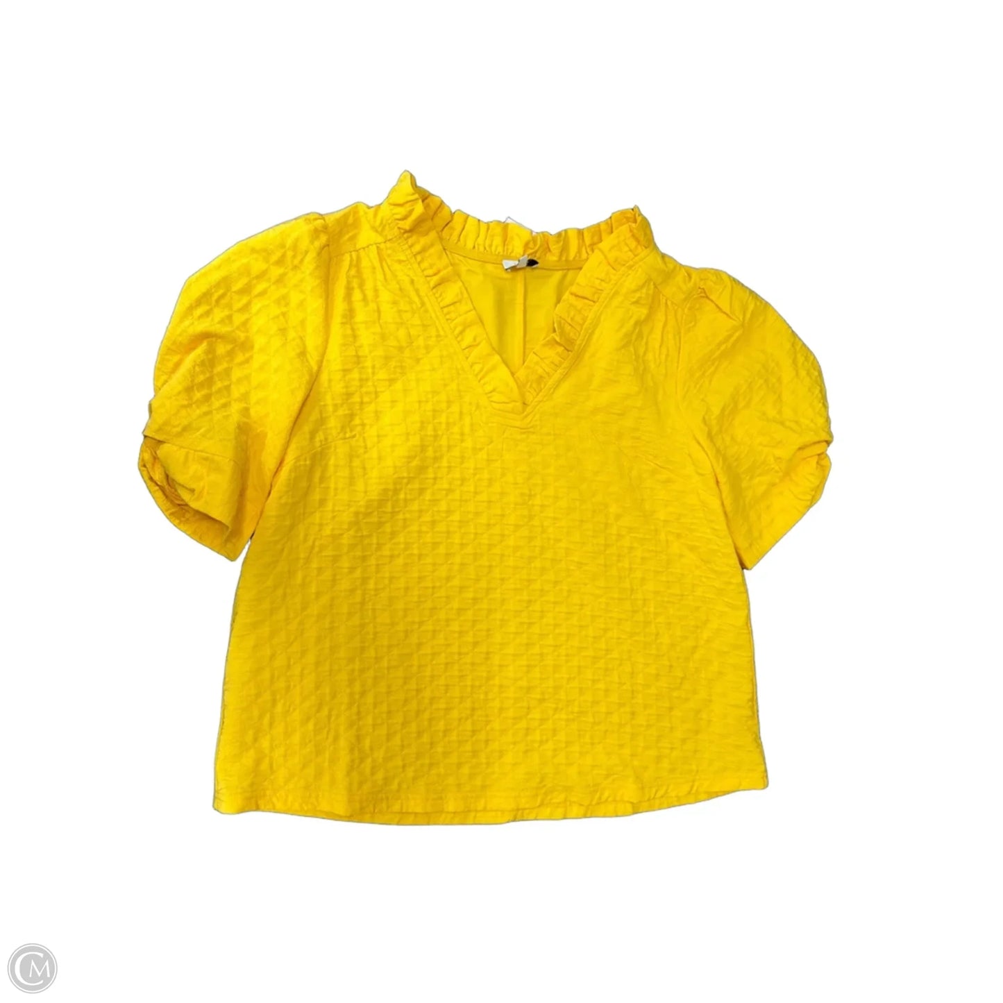 Top Short Sleeve By Voy In Yellow, Size: L