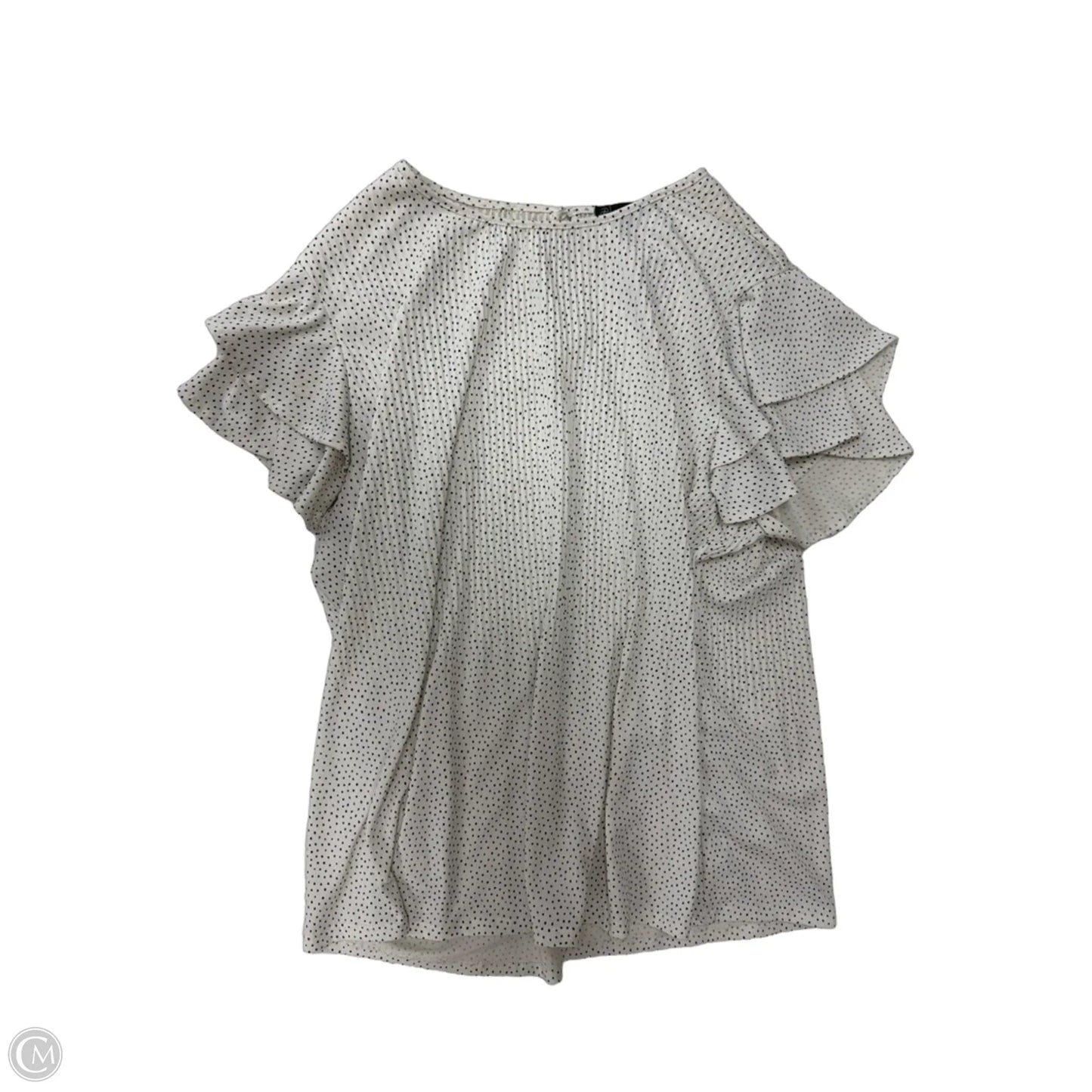 Top Short Sleeve By Adrianna Papell In Polkadot Pattern, Size: M