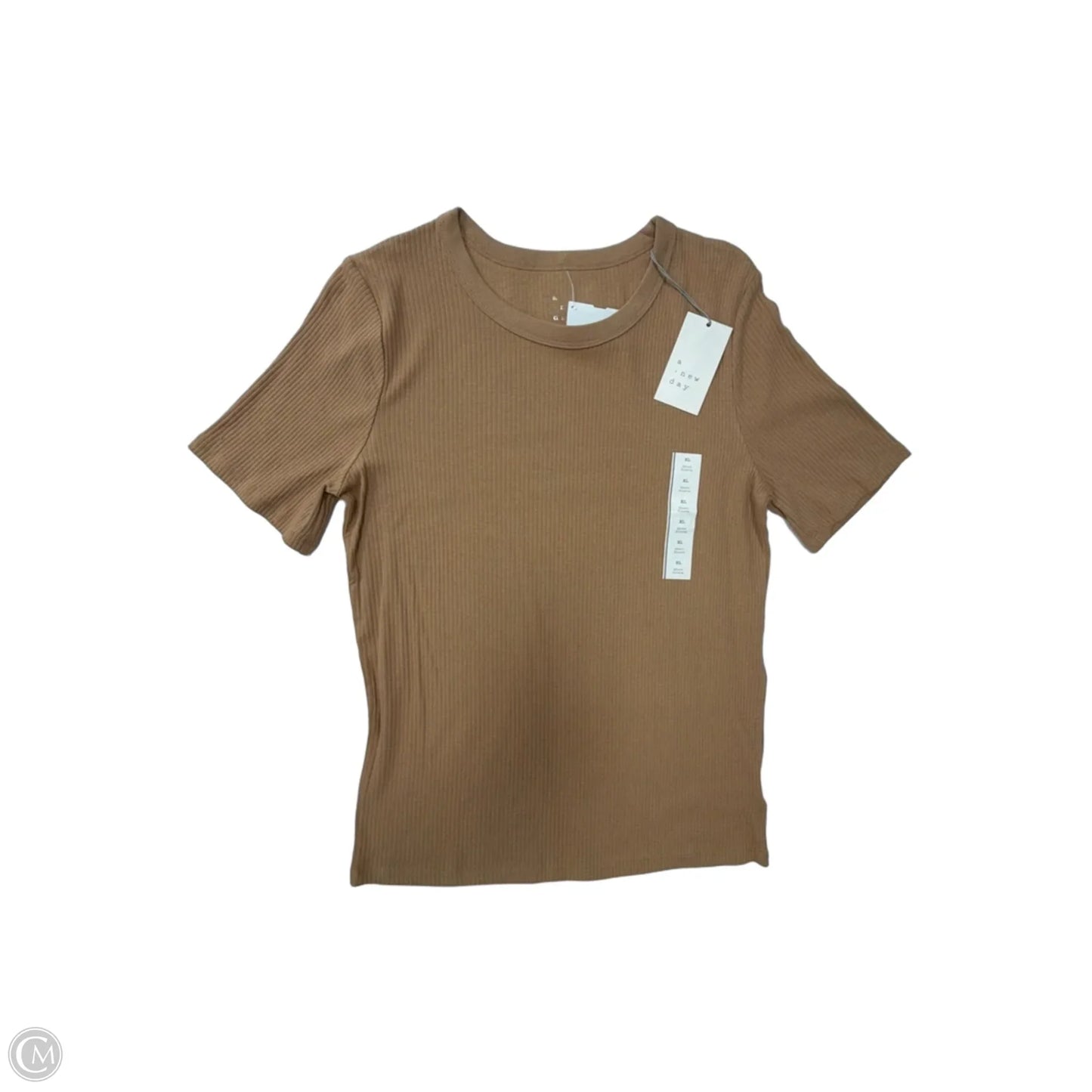Top Short Sleeve By A New Day In Brown, Size: Xl