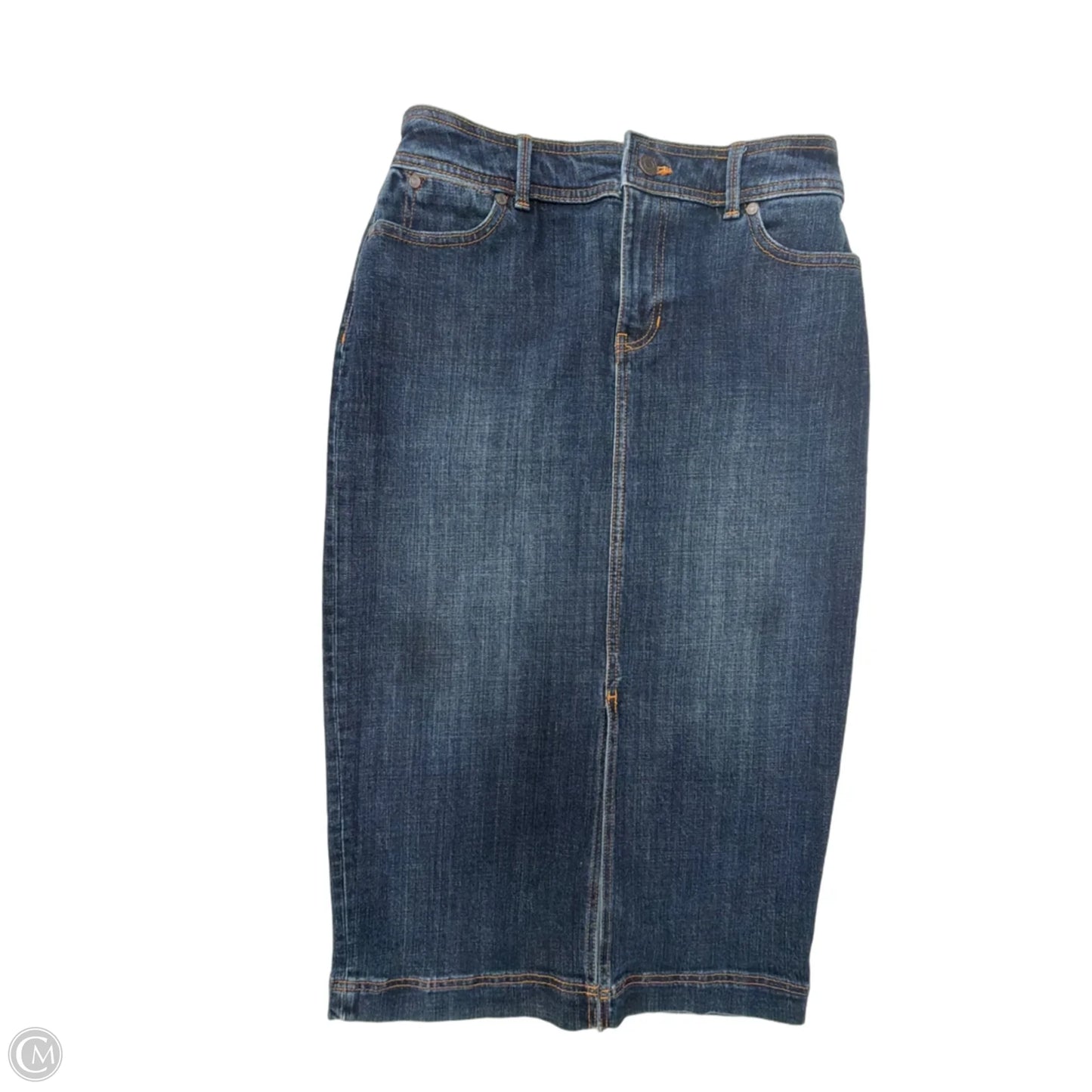 Skirt Midi By Talbots In Blue Denim, Size: S