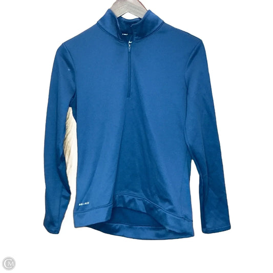 Athletic Top Long Sleeve Collar By Nike Apparel In Navy, Size: S