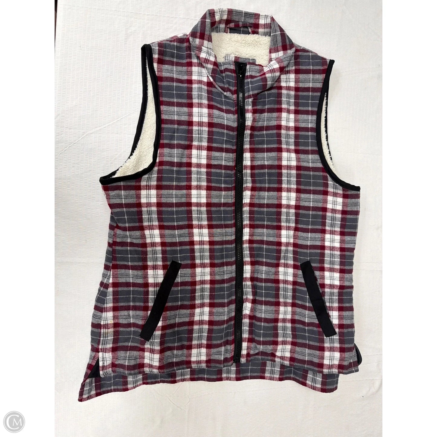 Vest Fleece By Me Jane In Plaid Pattern, Size: Xl