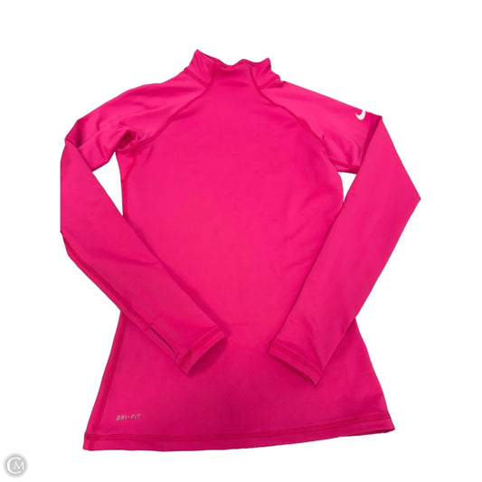 Athletic Top Long Sleeve Crewneck By Nike Apparel In Pink, Size: S