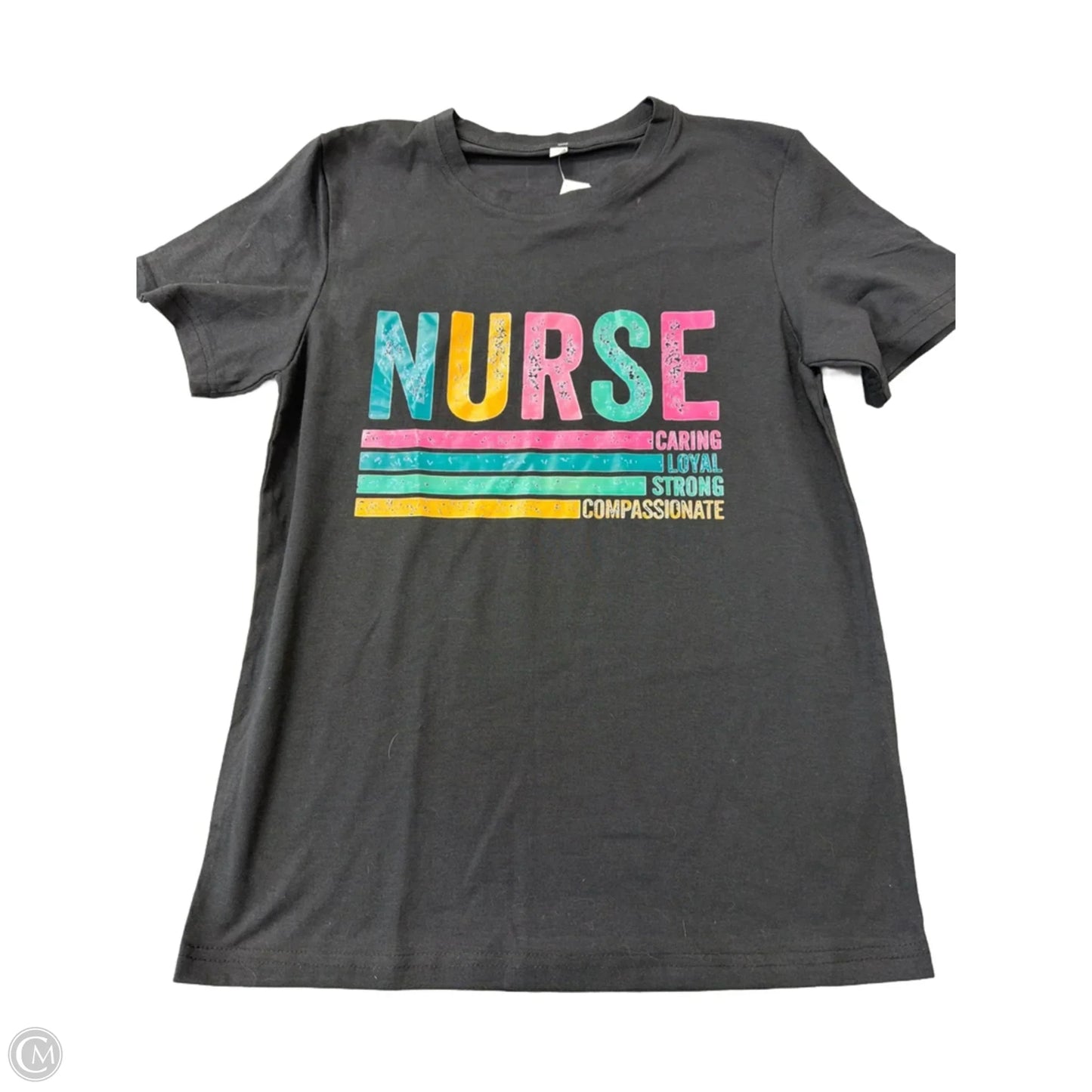 Top Short Sleeve By Clothes Mentor In Black, Size: S
