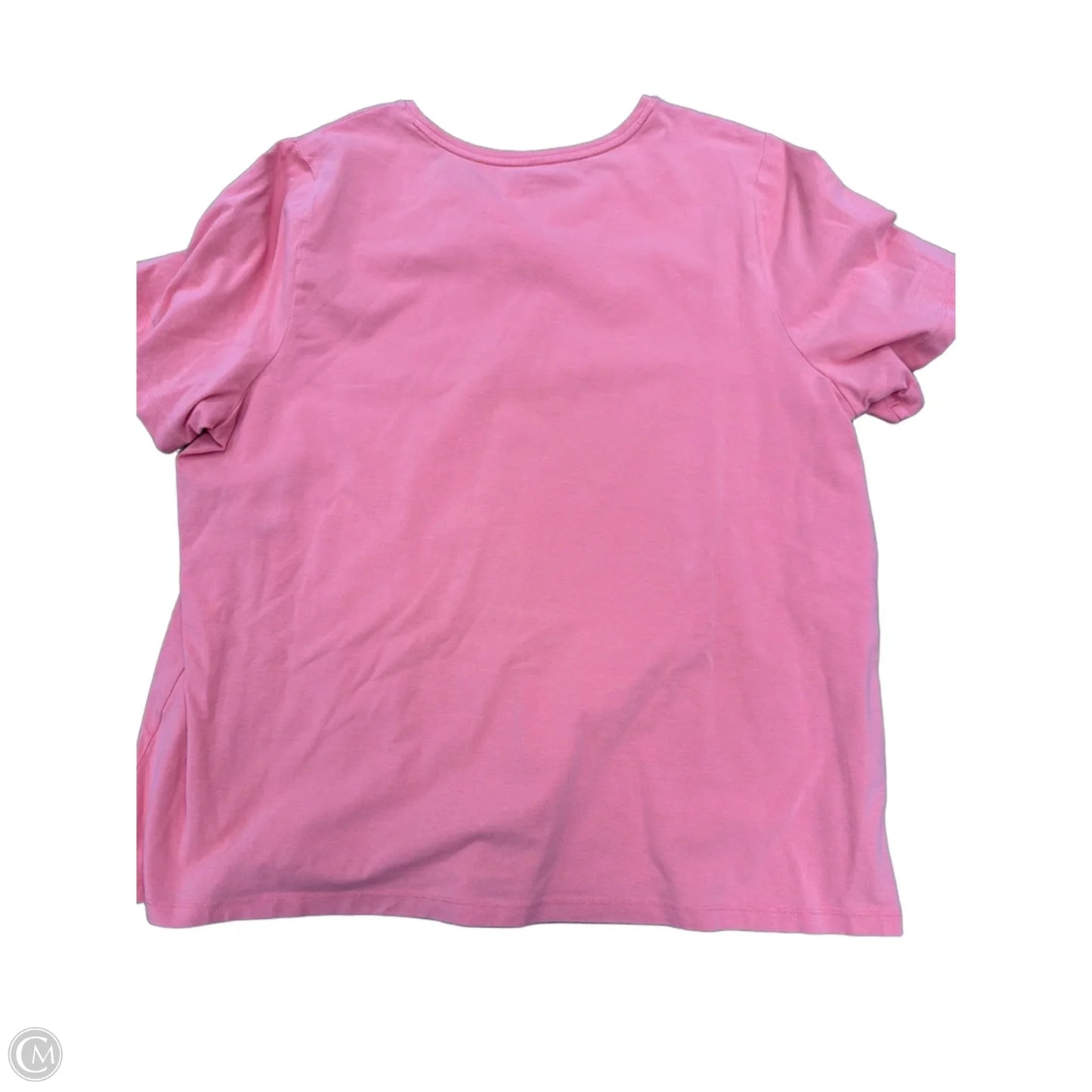 Top Short Sleeve Basic By Cj Banks In Peach, Size: 1x