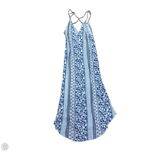 Dress Casual Midi By Lush In Blue & White, Size: S