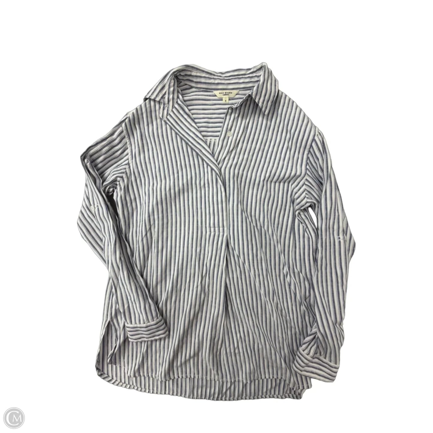 Top Long Sleeve By Max Studio In Striped Pattern, Size: S
